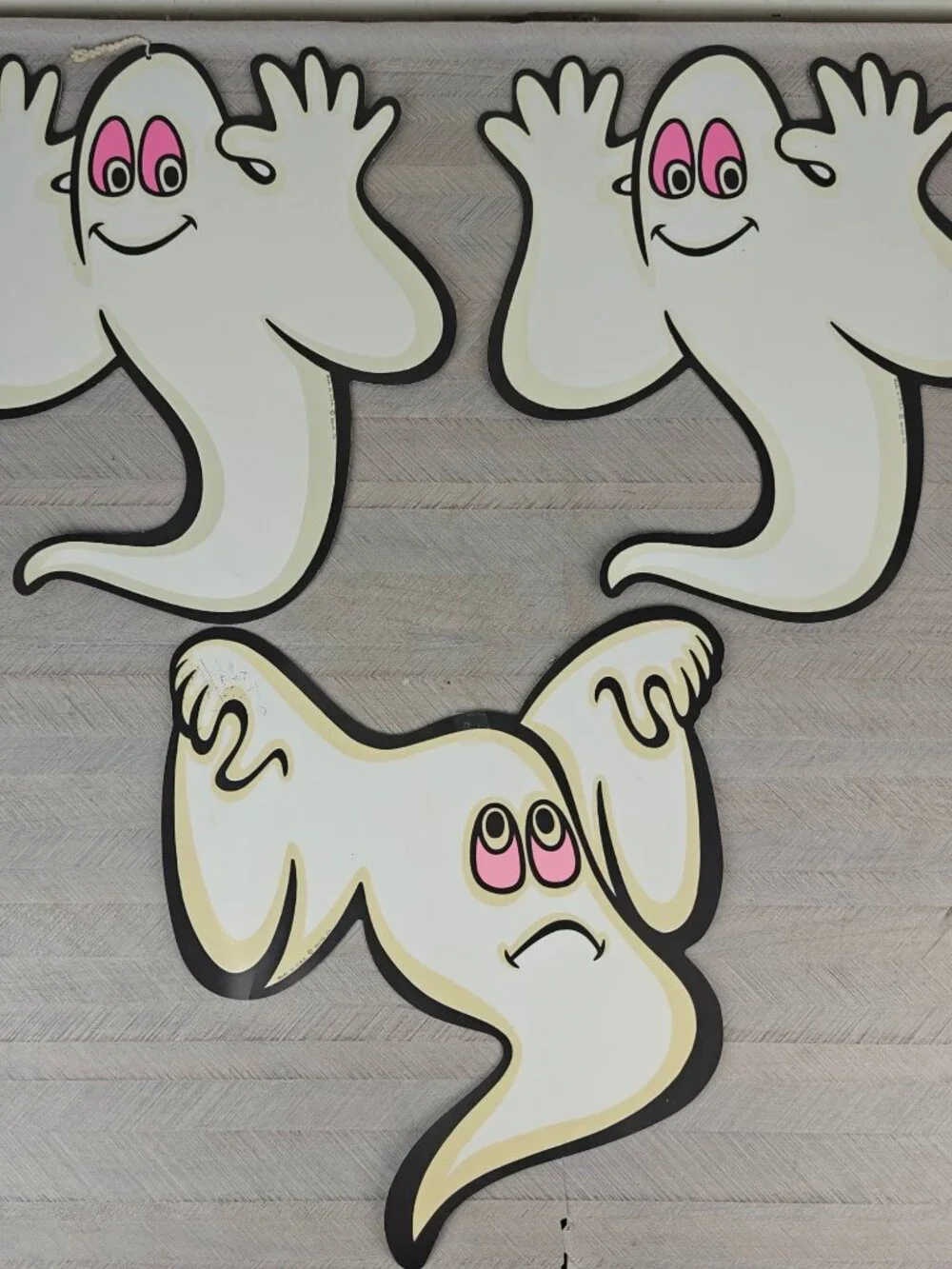 Vintage Beistle Co. Ghost Die-Cut Halloween Décor Lot Of 3 Double-Sided USA Made
